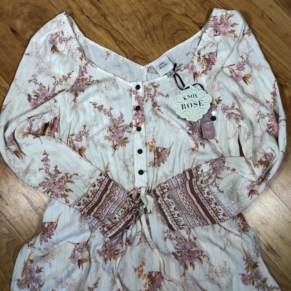Knox Rose Dresses & Skirts - NWT Knox Rose ivory floral dress, size large